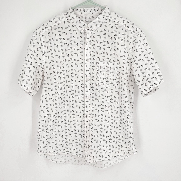 Public Art Airplane Print Short Sleeve  Regular Fit Shirt - Picture 1 of 6